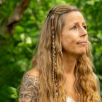 Prehnite & Rudraksha Hair Twist in Stainless Steel