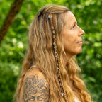 Prehnite & Rudraksha Hair Twist in Stainless Steel