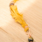 Bohemian Necklace with Bloodstone, Copper & Fabric