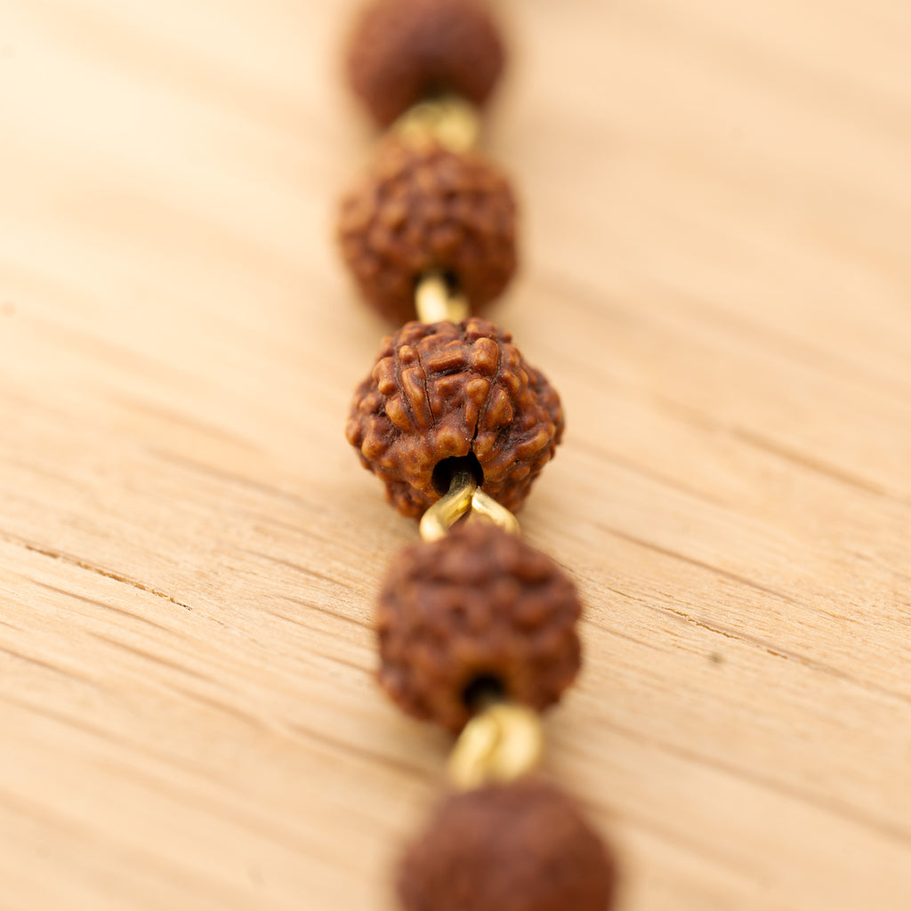 Citrine & Rudraksha Necklace in Brass