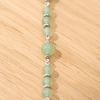 Aventurine & DZI Bead Necklace in Stainless Steel