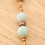 Amazonite & Elephant Skin Jasper Necklace in Copper