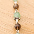 Aventurine & Smoky Quartz Necklace in Stainless Steel