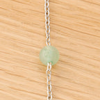 Aventurine, Chains & Cowrie Shell Necklace in Stainless Steel