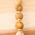 Bohemian Necklace with Landscape Jasper & Brass Pendant