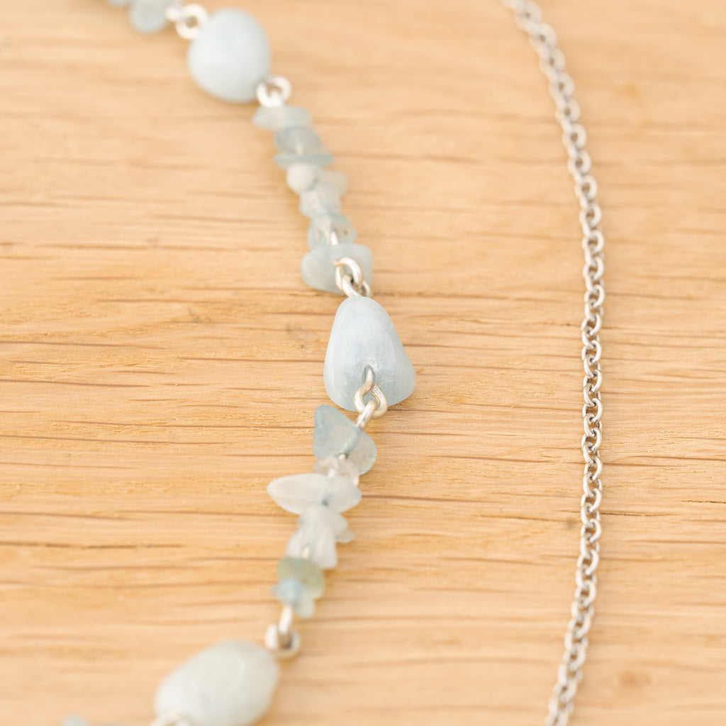Aquamarine Belly Chain in Stainless Steel