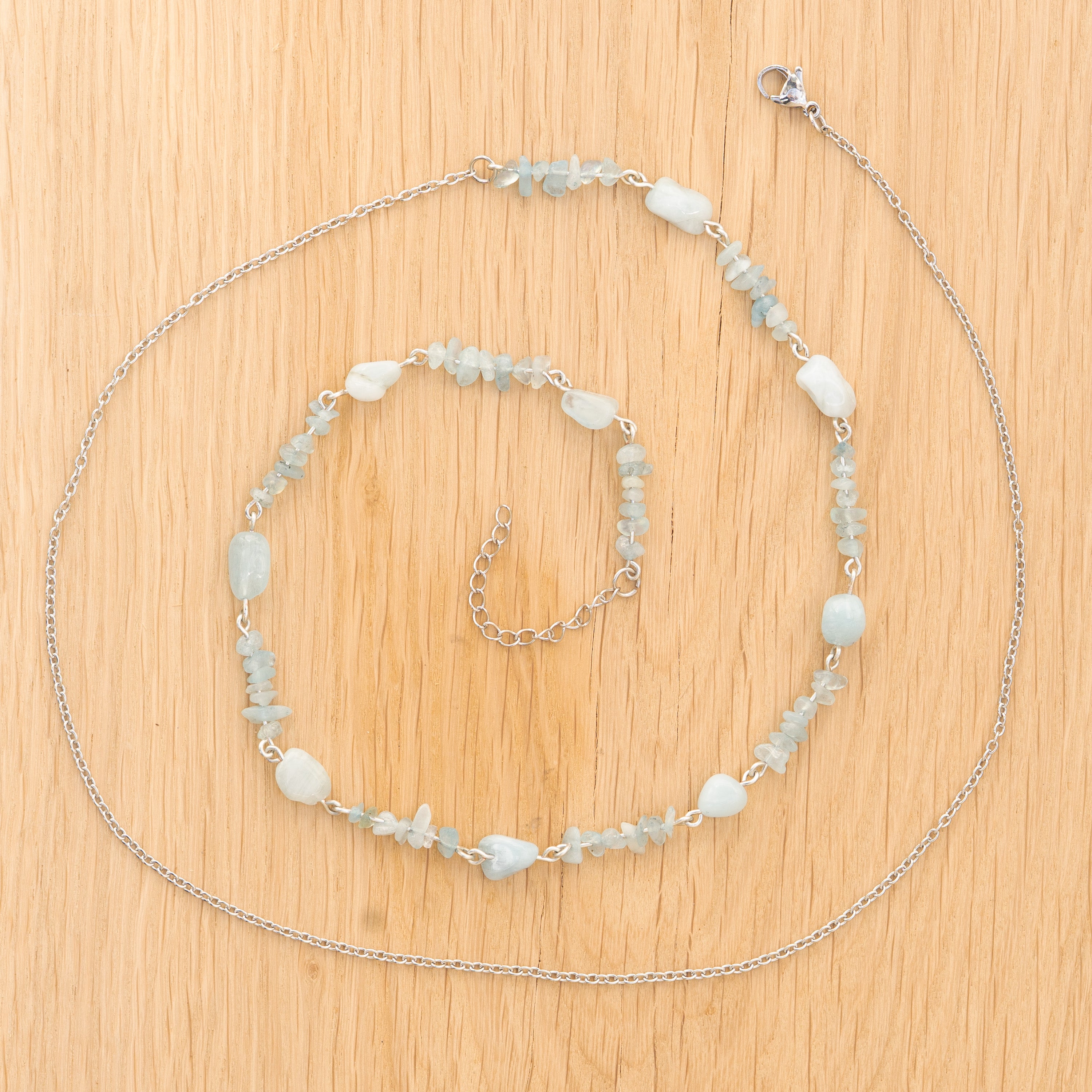 Aquamarine Belly Chain in Stainless Steel