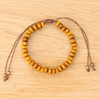 Brown & Orange Wood Bead Bracelet