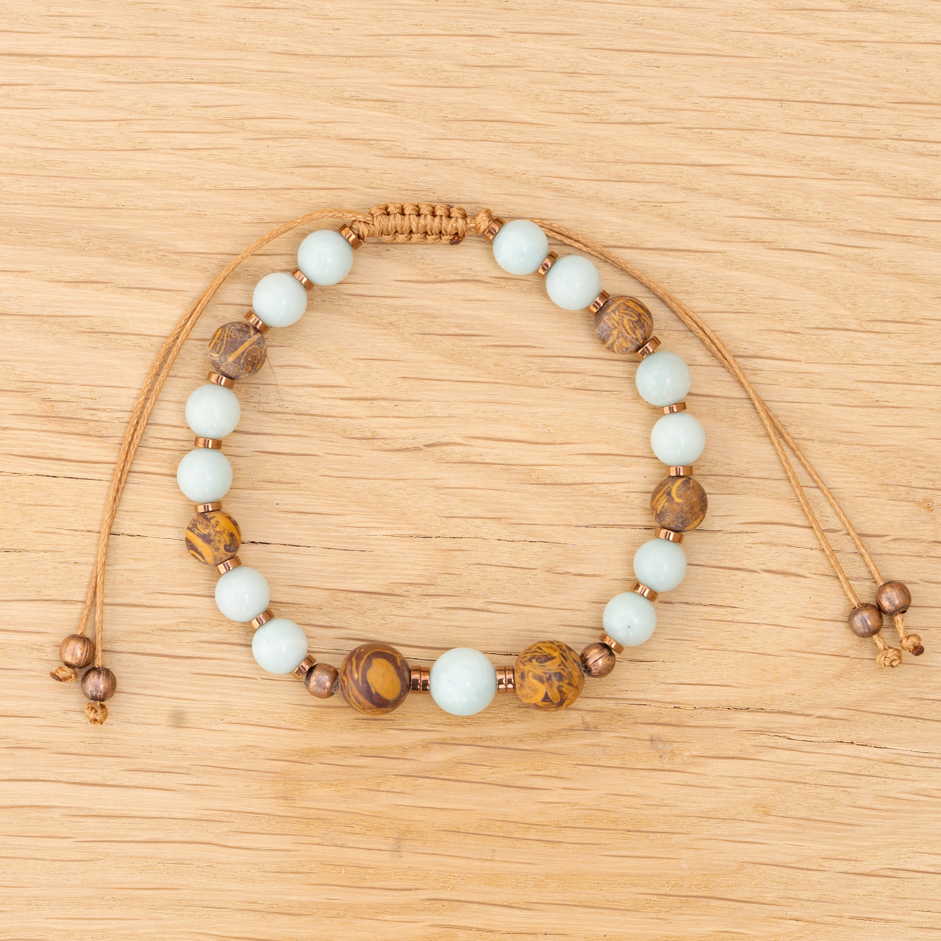 Amazonite & Elephant Skin Jasper Bracelet