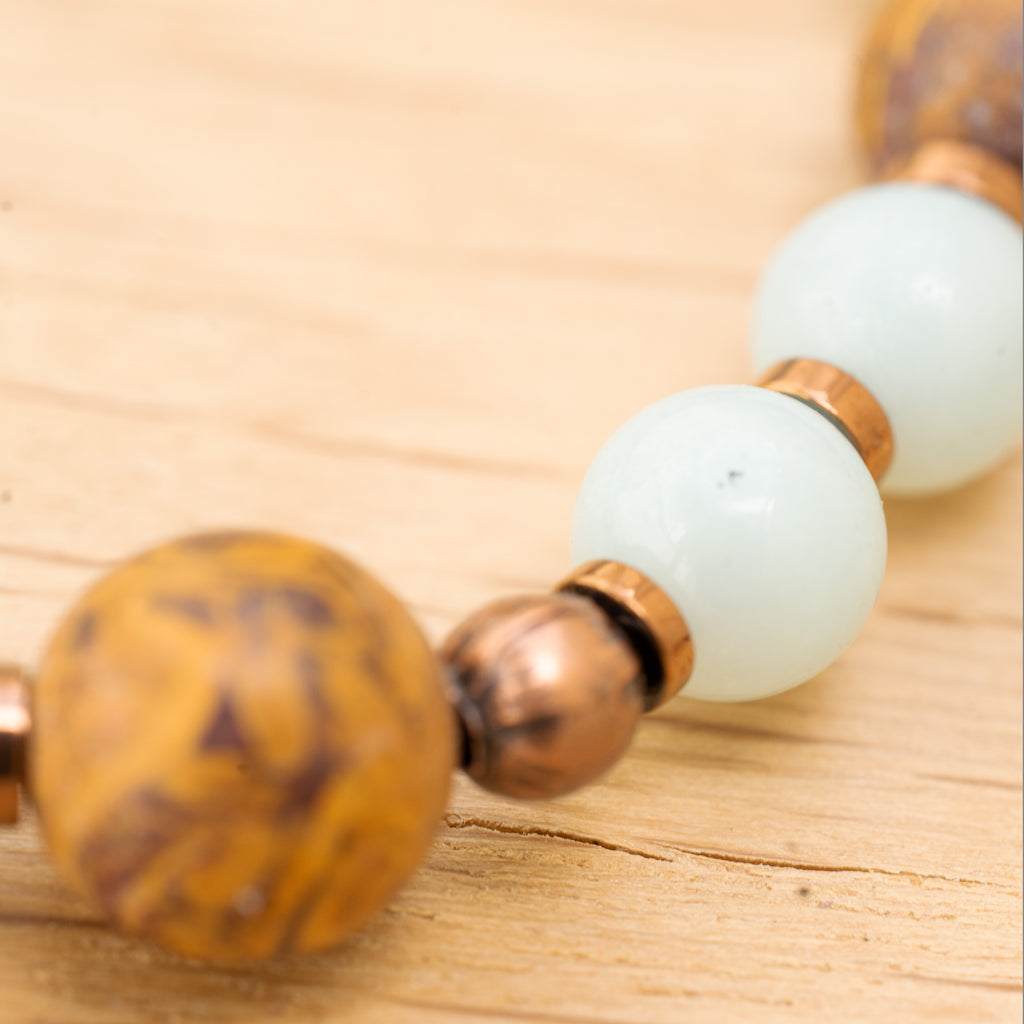 Amazonite & Elephant Skin Jasper Bracelet