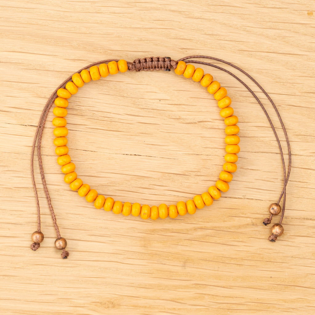 Orange Wood Bead Bracelet