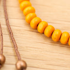 Orange Wood Bead Bracelet