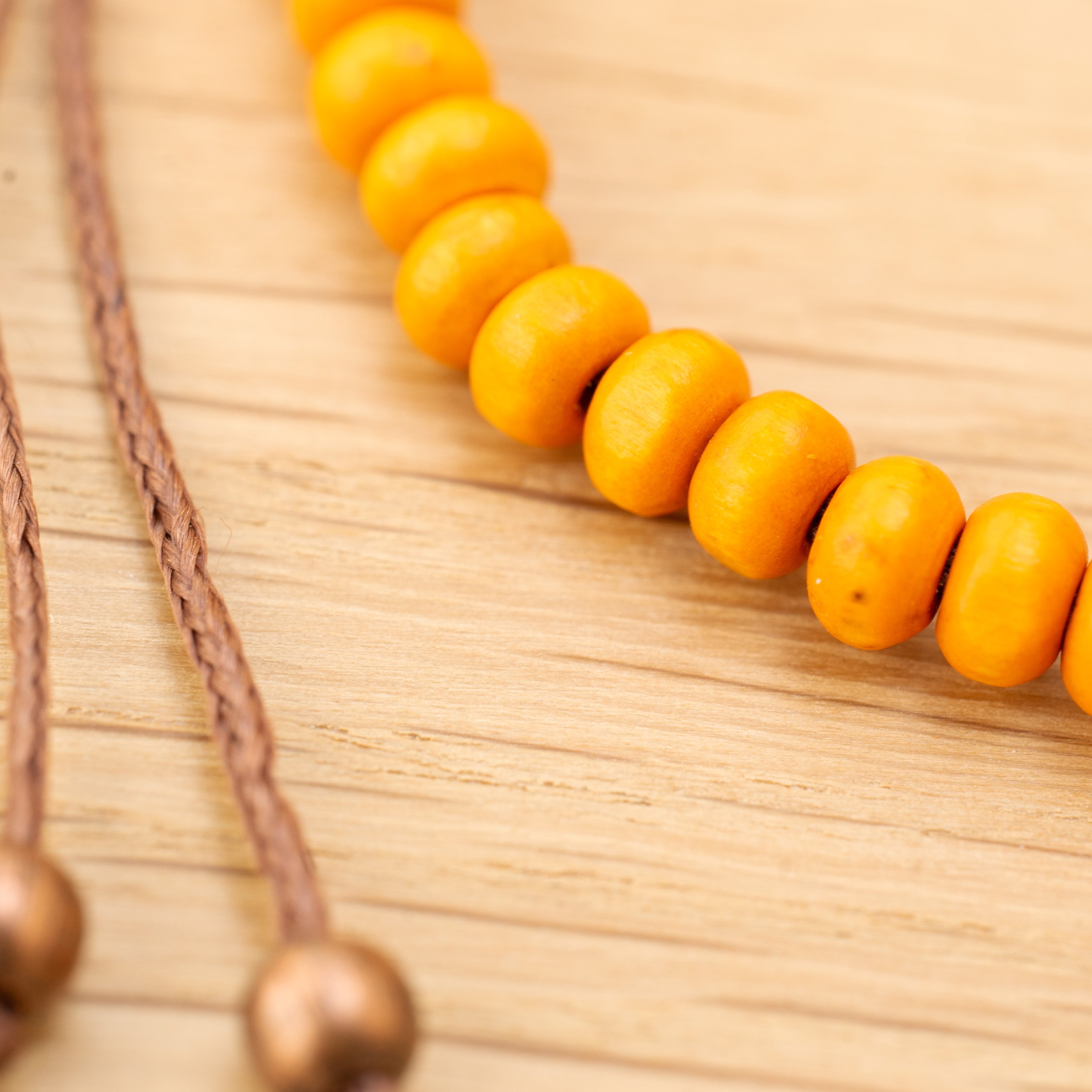 Orange Wood Bead Bracelet