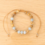 Aquamarine & Landscape Jasper Bracelet