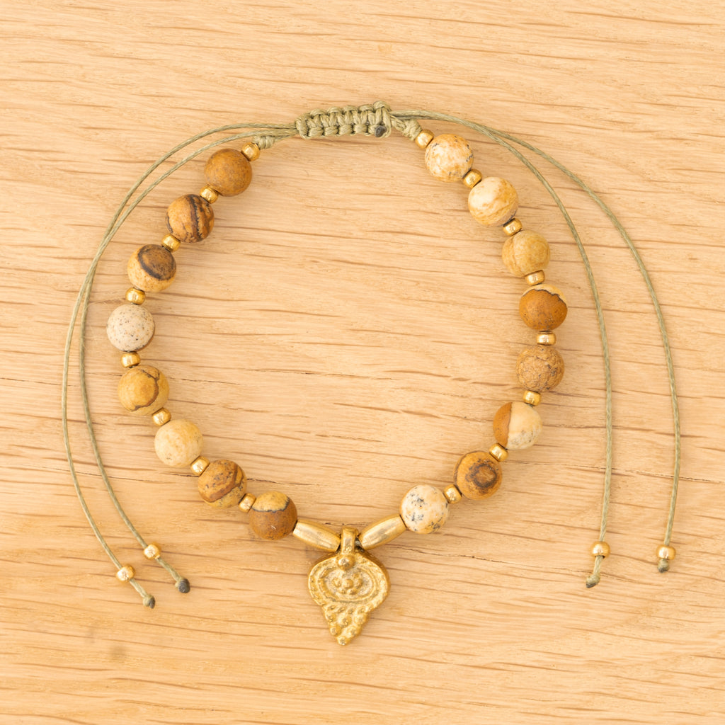 Landscape Jasper & Brass Bracelet