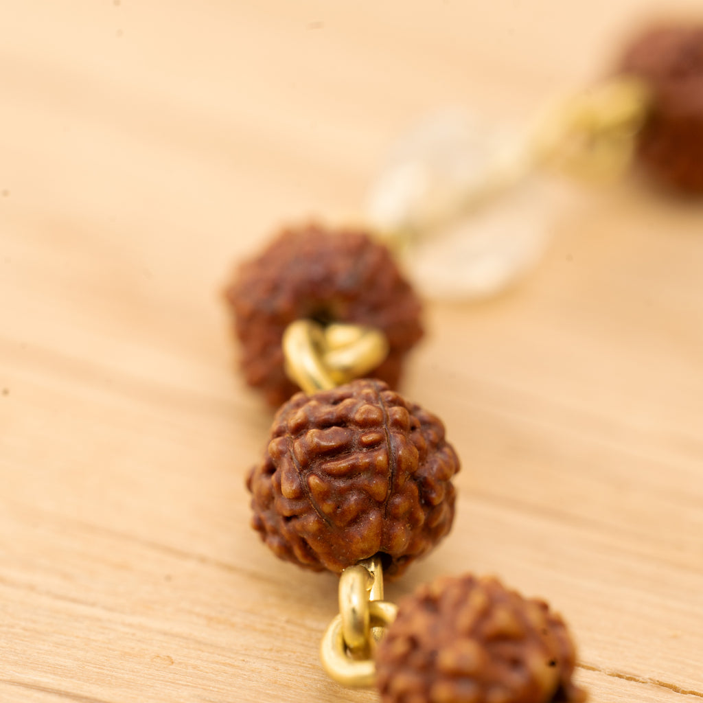 Citrine & Rudraksha Bracelet in Brass