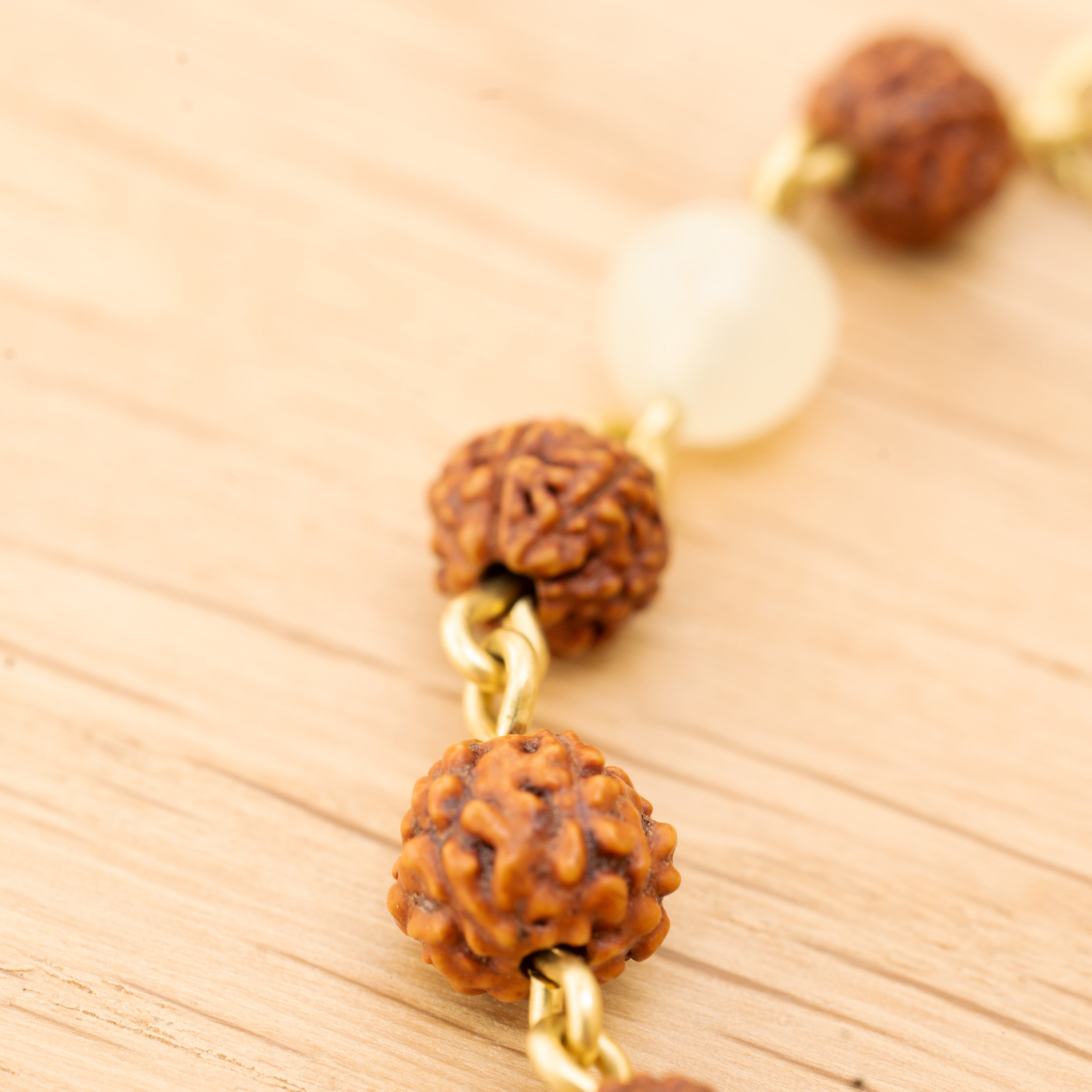 Jade Xinshan & Rudraksha Bracelet in Brass