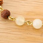 Jade Xinshan & Rudraksha Bracelet in Brass
