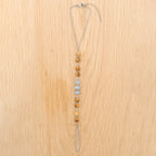 Aquamarine & Landscape Jasper Hand Chain in Stainless Steel