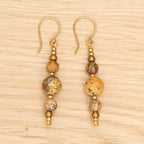 Landscape Jasper Earrings in Brass