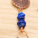 Lapis Lazuli & Sari Silk Tassel Earrings in Copper