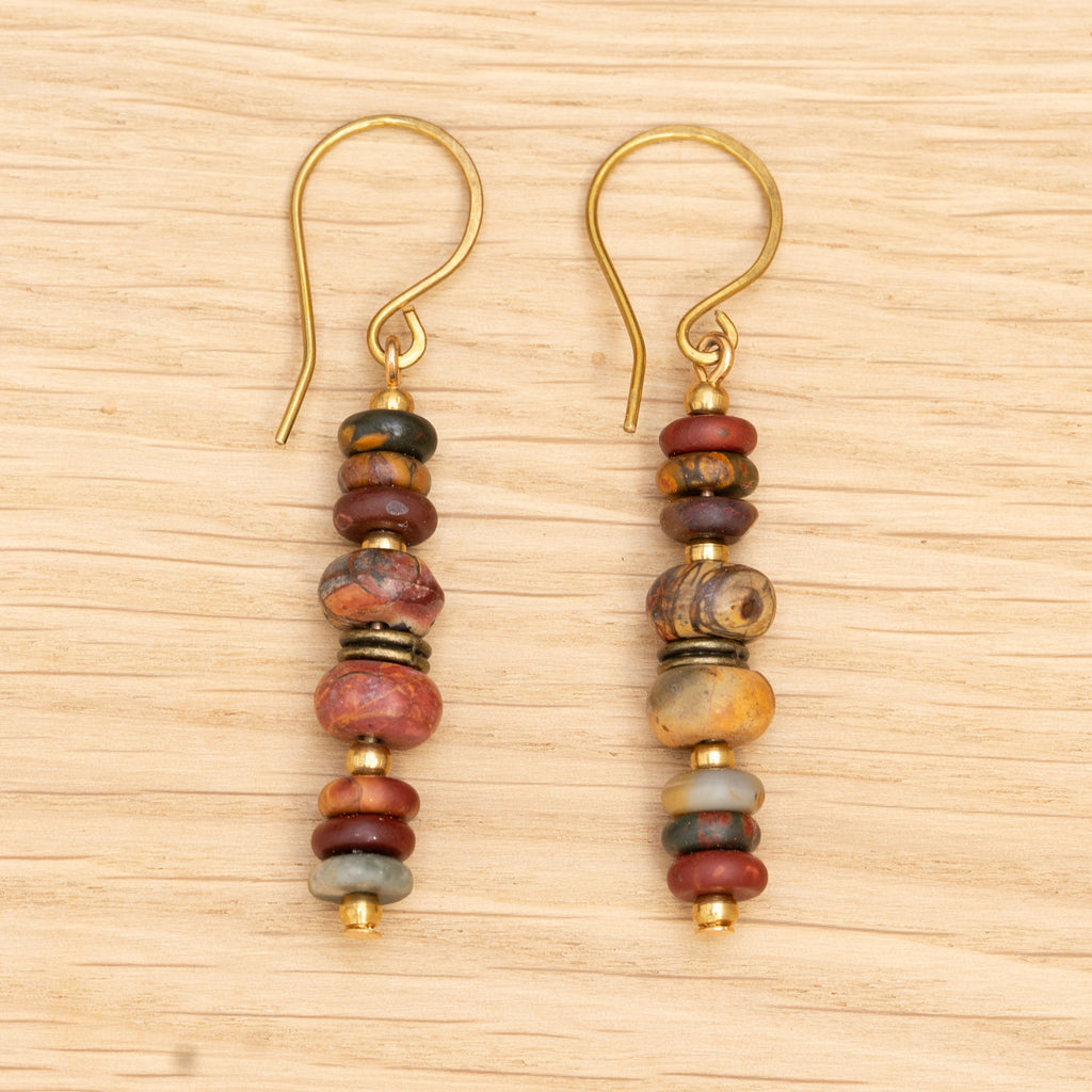 Picasso Jasper Earrings in Brass