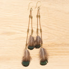 Flowing Feather Earrings in Bronze