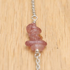 Strawberry Quartz Hair Twist in Stainless Steel