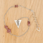 Strawberry Quartz Hair Twist in Stainless Steel