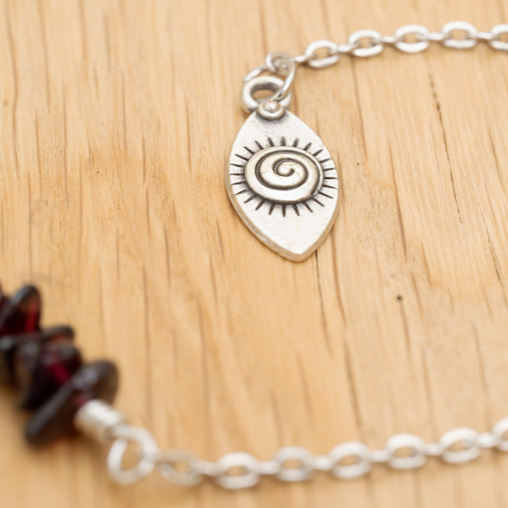 Garnet Hair Twist in Stainless Steel