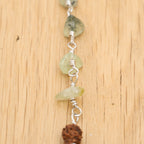 Prehnite & Rudraksha Hair Twist in Stainless Steel