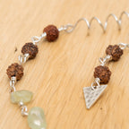 Prehnite & Rudraksha Hair Twist in Stainless Steel