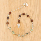 Prehnite & Rudraksha Hair Twist in Stainless Steel