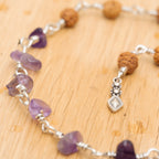 Amethyst & Rudraksha Hair Twist in Stainless Steel