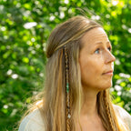 Aventurine & Smoky Quartz Hair Twist in Stainless Steel