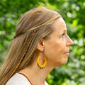 Wrapped Fabric Hoop Earrings in Copper