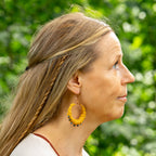 Wrapped Fabric Hoop Earrings in Copper