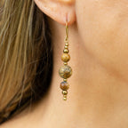 Landscape Jasper Earrings in Brass