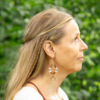 Moonstone & Picasso Jasper Earrings in Bronze