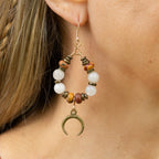 Moonstone & Picasso Jasper Earrings in Bronze