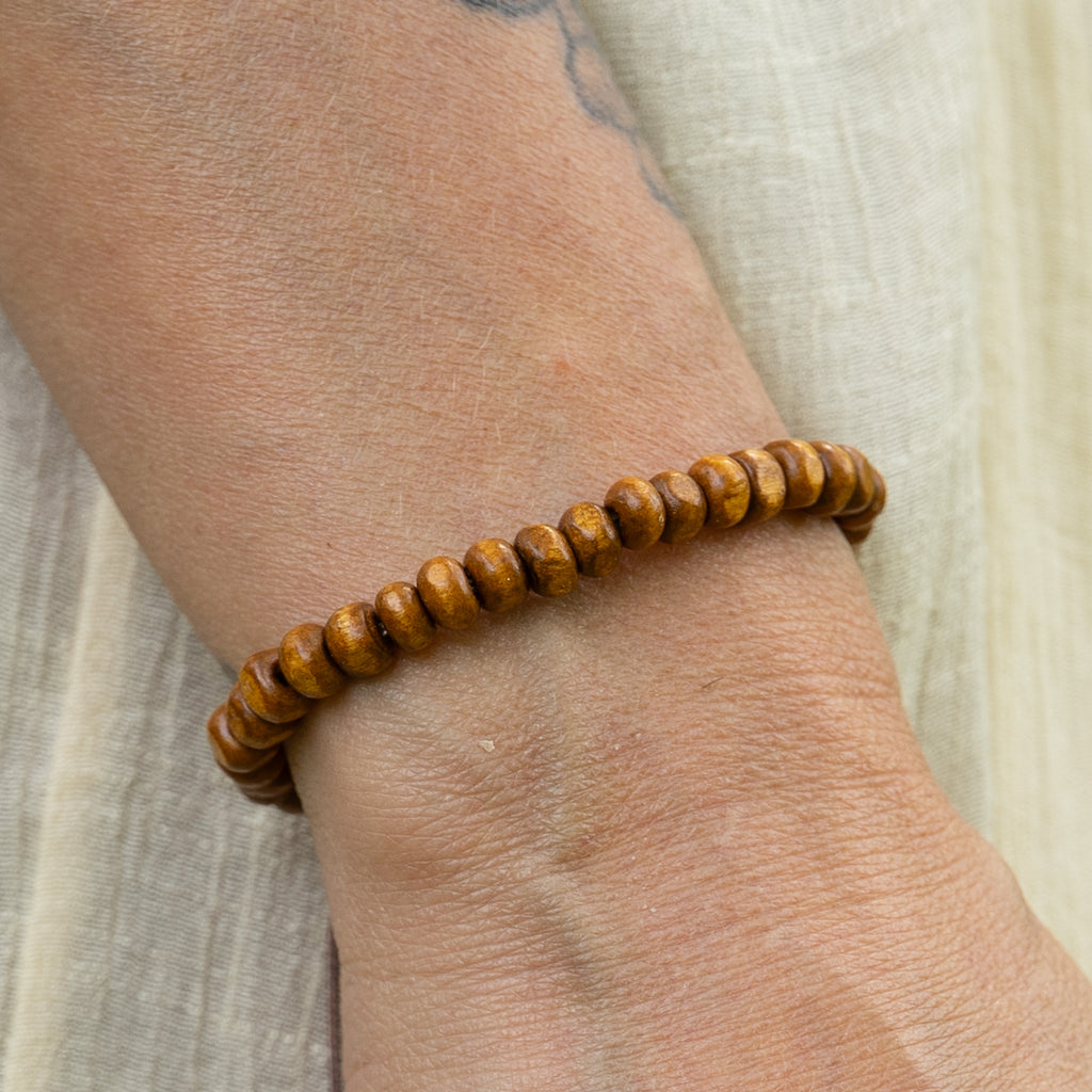 Brown Wood Bead Bracelet