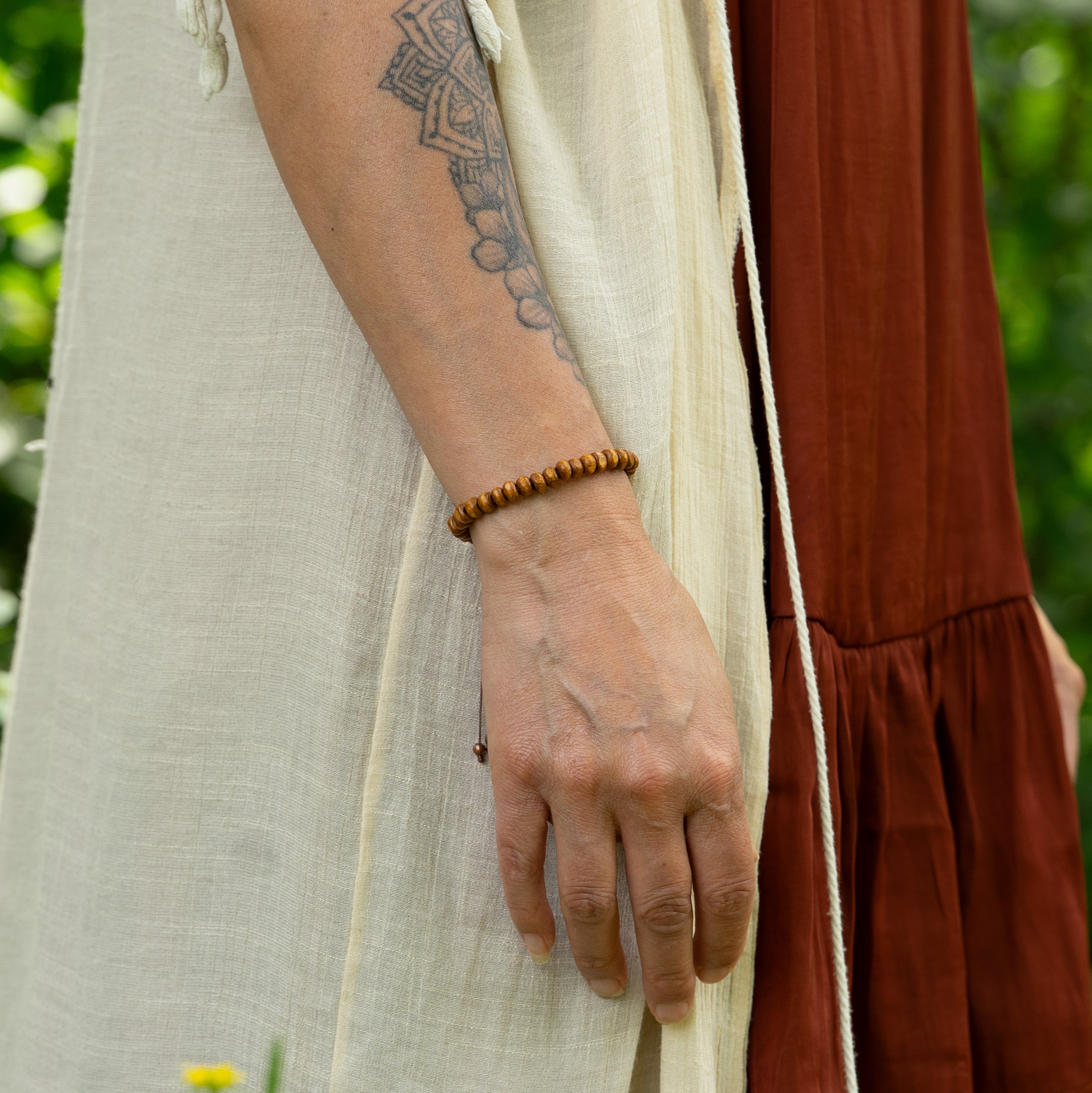Brown Wood Bead Bracelet