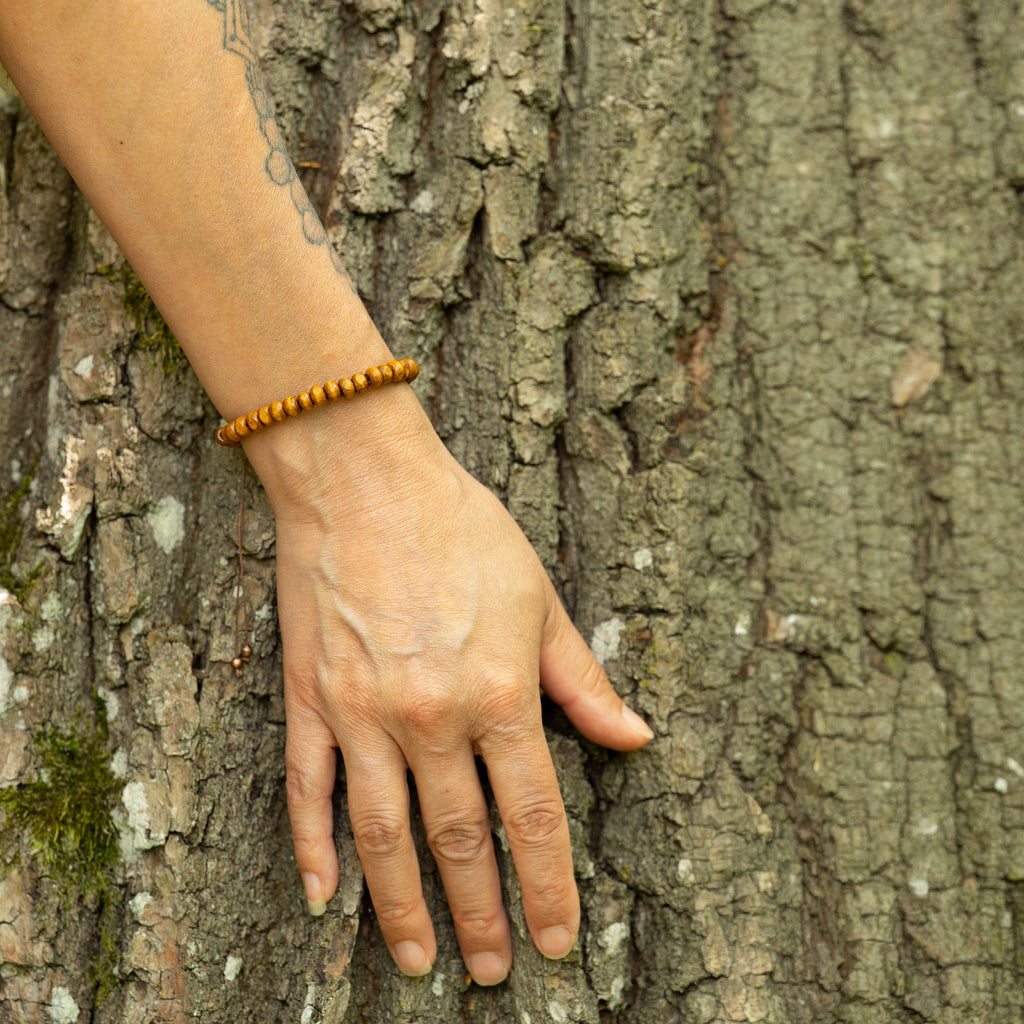 Brown Wood Bead Bracelet