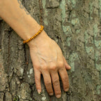 Brown & Orange Wood Bead Bracelet