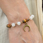 Moonstone & Picasso Jasper Bracelet in Bronze
