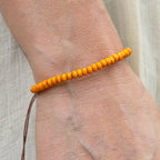 Orange Wood Bead Bracelet