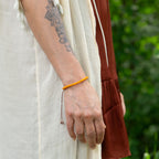 Orange Wood Bead Bracelet