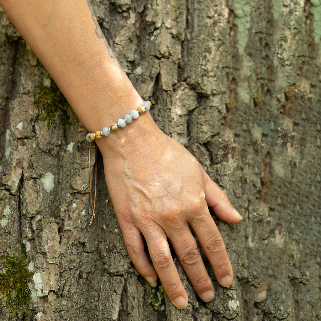 Aquamarine & Landscape Jasper Bracelet
