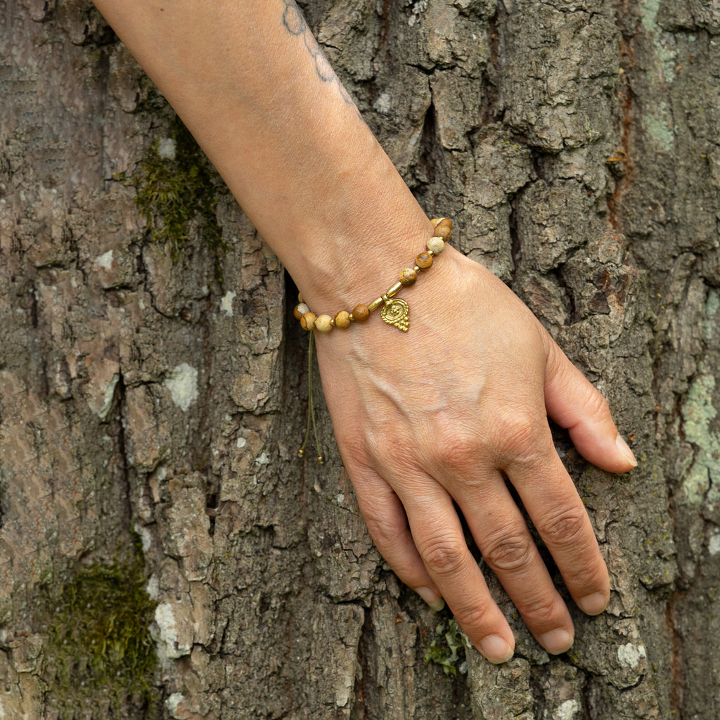 Landscape Jasper & Brass Bracelet