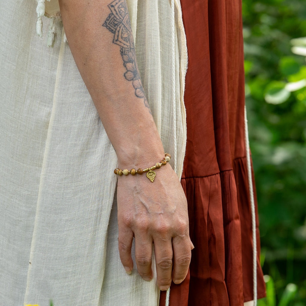 Landscape Jasper & Brass Bracelet